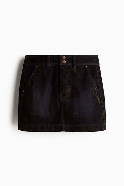 H&M Flocked denim skirt
