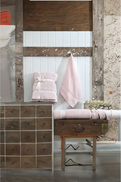 Eponj Home Σετ πετσετών μπάνιου 2 τεμαχίων - 90x160cm και 50x90cm DS Powder