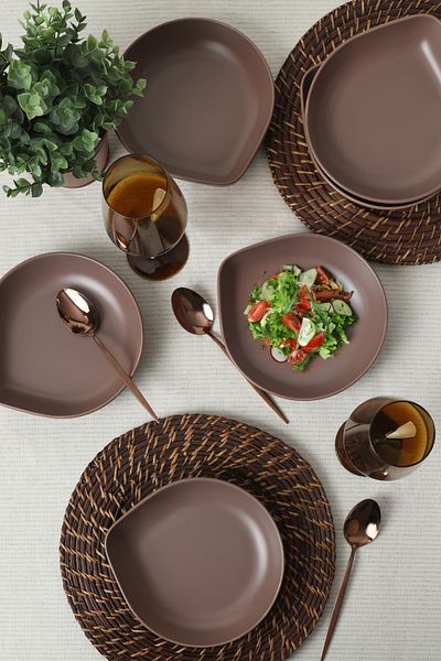Keramika Чиния за вечеря Serenity Matte Light Taupe - 21 см, 6 броя 958