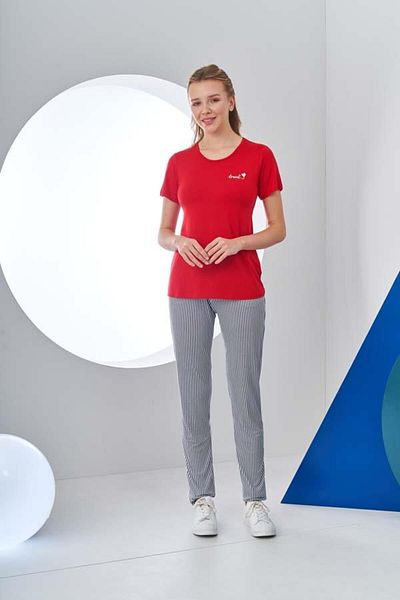 PJS 24178 طقم بيجامة نسائي بأكمام قصيرة
