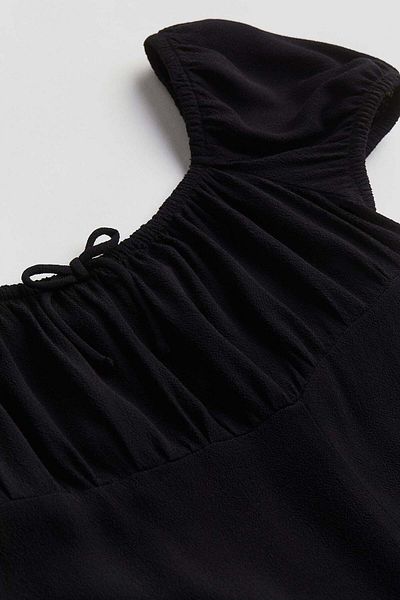 H&M Puff-sleeved Midi Dress