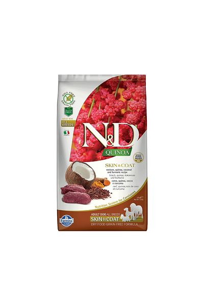 Farmina N&D Quinoa Skin and Coat Venison Dry Dog Food - 2.5 kg