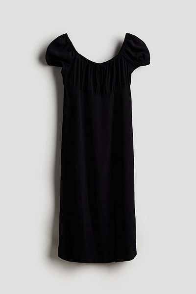 H&M Puff-sleeved Midi Dress