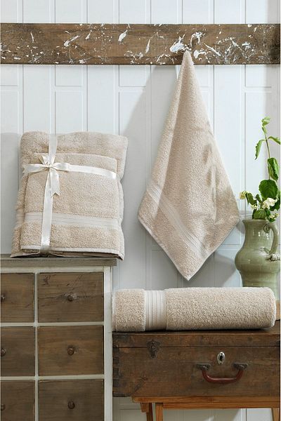 Eponj Home Μπεζ Σετ Πετσέτες Μπάνιου 2 τεμαχίων - 90x160cm και 50x90cm DS