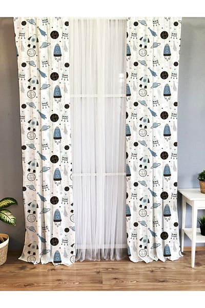 Lolla Space Patterned Background Curtain 777