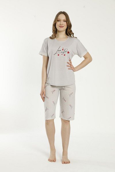 Estiva 22069 Set pijama Capri din viscoză cu mâneci scurte