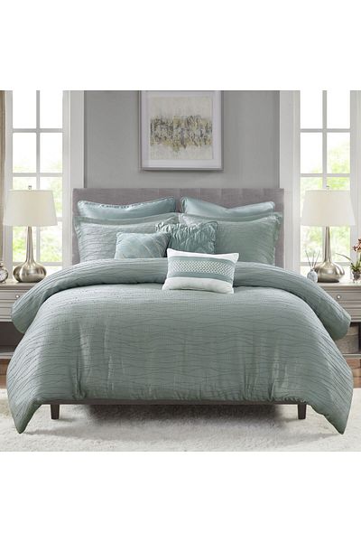 Orange Bed & Bath طقم سرير مزدوج من جويل، 11 قطعة | أكوا، 269 × 234 سم