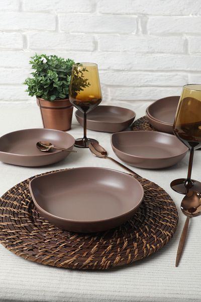 Keramika Чиния за вечеря Serenity Matte Light Taupe - 21 см, 6 броя 958
