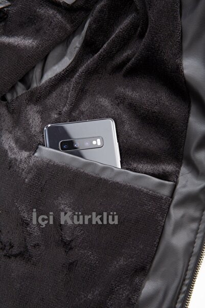 Delpino Ανδρικό δερμάτινο μπουφάν με κουκούλα σε λεπτή εφαρμογή