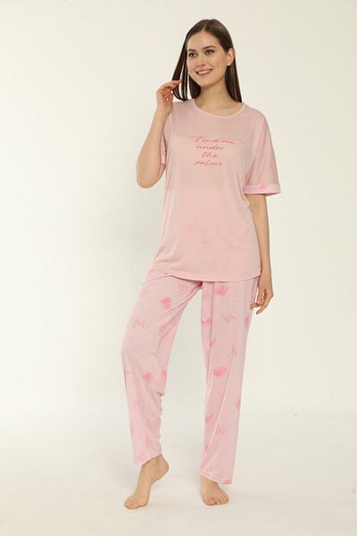 Estiva 22154 Women's Viscose Short Sleeve Plus Size Pajama Set