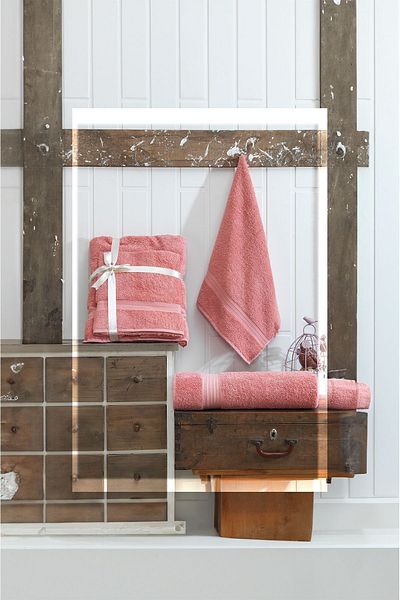 Eponj Home Σετ πετσετών μπάνιου DS Salmon 90x160cm και 50x90cm