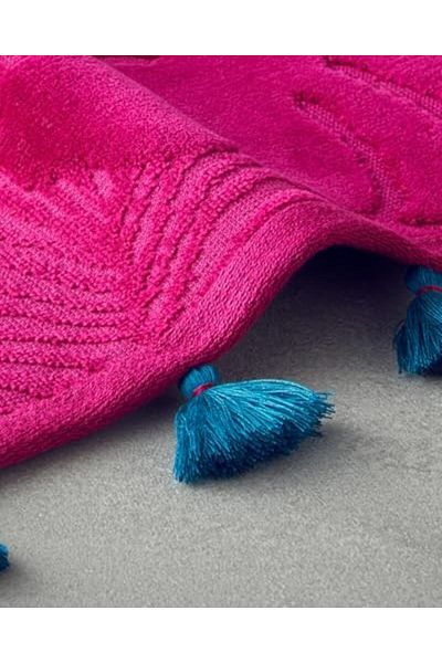 STOREMAX Mu-Artshop Home Allover Palmy Cotton Face Towel 50X80 cm Fuchsia Tnca 871301