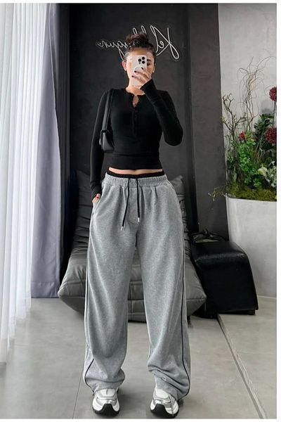 DEEFWEAR Y2k Trend Μαύρο Πλεκτό Παντελόνι Φούτερ