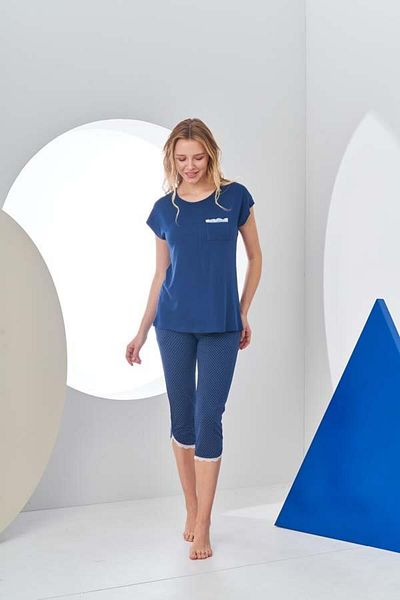 PJS 24202 Costum Capri cu buline pentru femei