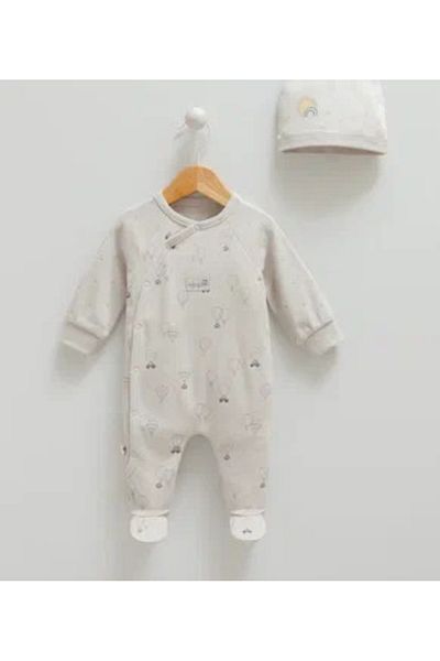 Caramell Caramel 01-09 Months Gray Hat Jumpsuit Set - Gray