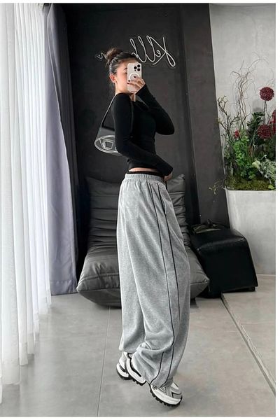 DEEFWEAR Y2k Trend Μαύρο Πλεκτό Παντελόνι Φούτερ