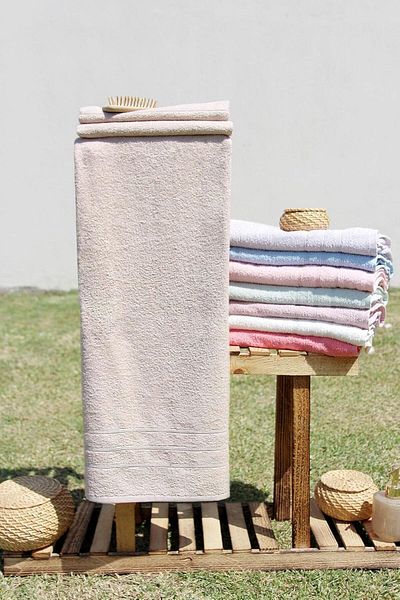 STOREMAX Mu-Artshop 100% Cotton Colorful 70X140 Bath Towel Beige Tnca 871301