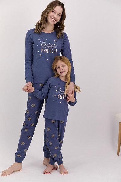 Arnetta 1426 Snow Funny Indigo Girl's Long Sleeve Pajamas Set