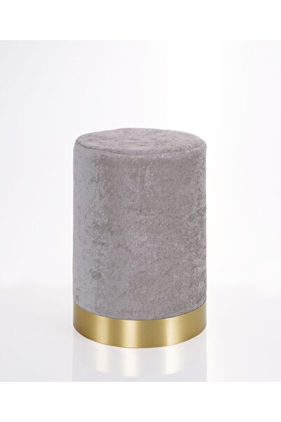 Eponj Home Puf Handmade A.Gri Şönil Kumaş Silindir Dekoratif Bench