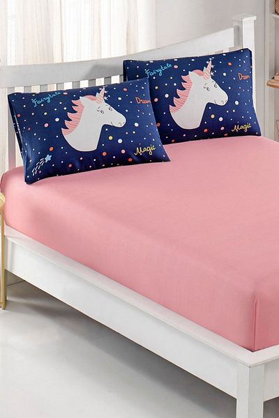 Eponj Home MagicUnicorn Single Elastic Sheet Set - Navy