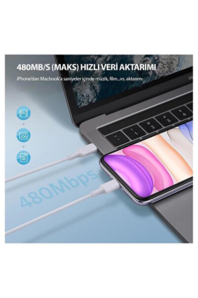 ERCTECH İPHONE TO TYPCE 2 METRE HIZLI ŞARJ KABLOSU UZUN ŞARJ KABLOSU 11-12-13-14 SERİSİ UYUMLU