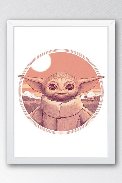 Saturn Tablou înrămat Star Wars Yoda - Poster de film Space Wars