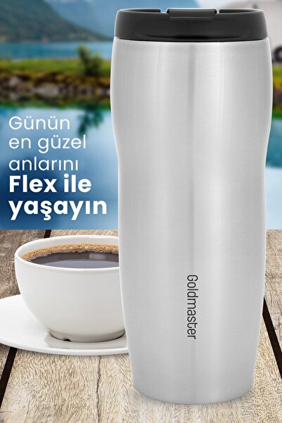 GOLDMASTER Flex Inox 4 Saat Sıcak Tutma 6 Saat Soğuk Tutma Özellikli Sızdırmaz Kapaklı Paslanmaz Çelik Termos