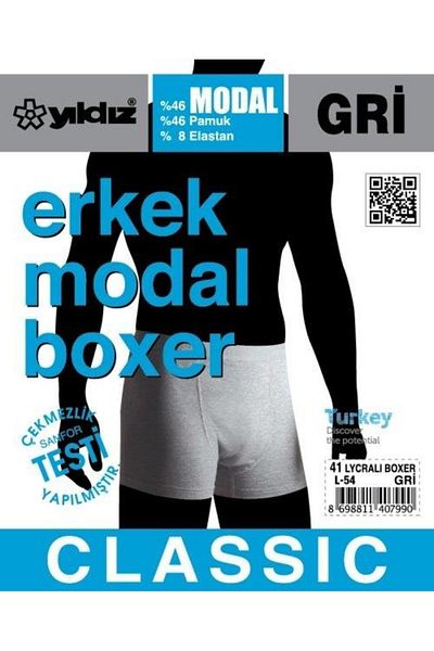 YILDIZ 41 Grey Modal Lycra Boxers