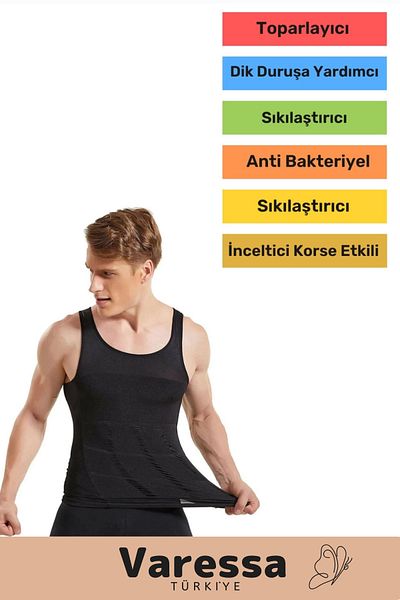 VARESSA New Season Waist Chest Upright Posture Recovery Men's Extra Belly Firming Corset Athlete