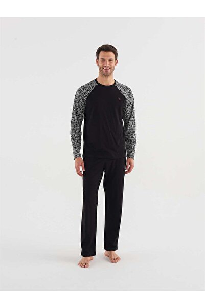 Mod Collection 3747 Erkek Yuvarlak Yaka Pijama Takım