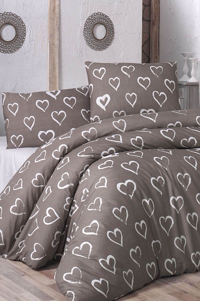 Eponj Home Διπλό Σετ Παπλωματοθήκη Easy-Iron - Amaour Brown