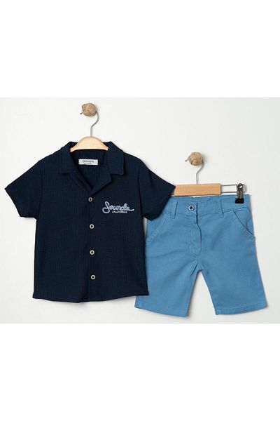 Chicsy Baby Kids and Toddlers Set with Stylish Shirts and Adjustable Waist Short Sleeve Shorts for Special Occasions - Flag