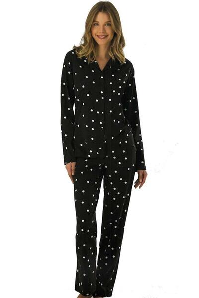 Eros 952 Kadın Puanlı Önden Düğmeli Pijama Takımı