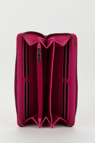Fossil Boxed Genuine Leather Fuchsia Zippered Large Size Women's Hand Portfolio Card Holder Wallet