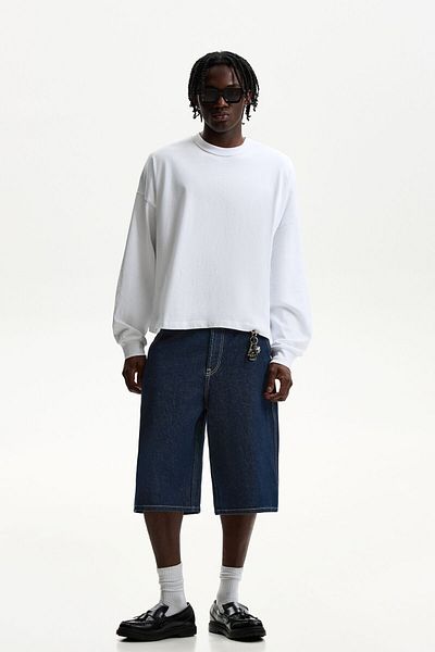 Bershka Denim skater Bermuda shorts