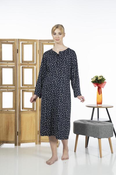 Estiva 23246-3 Top με κουμπιά μακρυμάνικο φόρεμα με στάμπα Lycra Viscose Casual