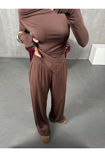 Marbella Women's Off-The-Shoulder Draped Asymmetrical Blouse & Wide Leg Pants Set