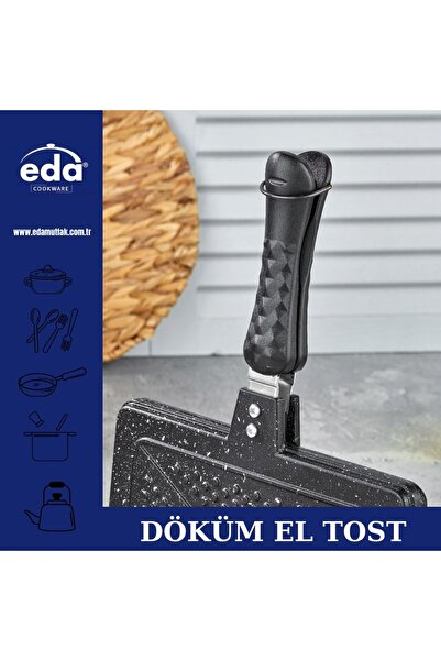 Eda Döküm Granit 24x17 Cm Ocak Üstü El Tost Makinesi