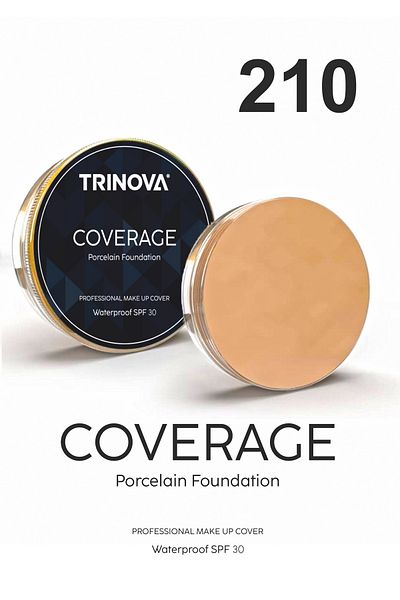 Trinova غطاء مكياج أساسي من البورسلين بلون داكن 210