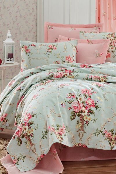 Eponj Home Doğal Pike Baskılı Kids 140x230cm Alanur Mint