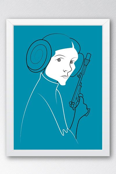Saturn Tablou înrămat Star Wars Leia Organa - Poster de film Space Wars