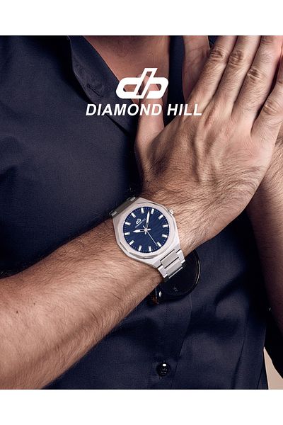 DIAMOND HILL Men's Watch Silver Blue Dial Model DHSSBL43055M