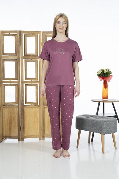 Estiva 24137 Women's Polka Dot Short Sleeve Pajama Set