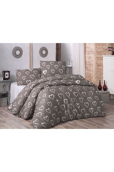 Eponj Home Διπλό Σετ Παπλωματοθήκη Easy-Iron - Amaour Brown