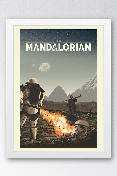 Saturn Pictură înrămată Mandalorian Star Wars - Pictură poster film Space Wars