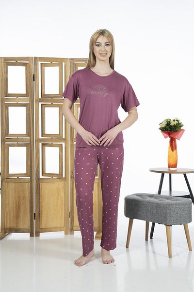 Estiva 24137 Women's Polka Dot Short Sleeve Pajama Set