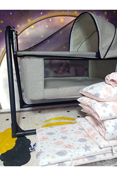 Baby Clime 45x85 Keten Portatif Beşik ve Uyku Seti - Anne Yanı Beşik Tenteli ...