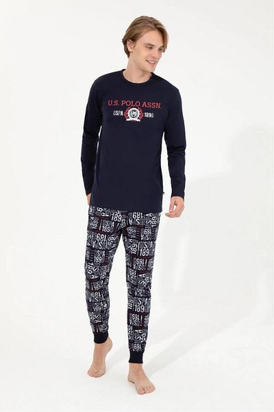 U.S. Polo Assn. Σετ ανδρικών πιτζάμες με μακρυμάνικη στρογγυλή λαιμόκοψη U.s. Polo Assn 18634