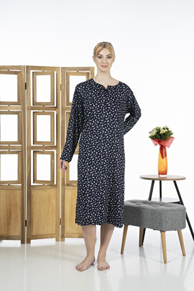 Estiva 23246-3 Top με κουμπιά μακρυμάνικο φόρεμα με στάμπα Lycra Viscose Casual