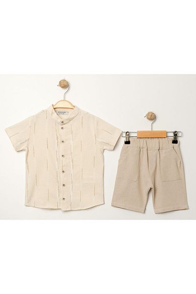 Chicsy Baby 2-Piece Stylish Shirt Stripe Suit for Kids and Baby - Adjustable Waist Short Sleeve Shorts